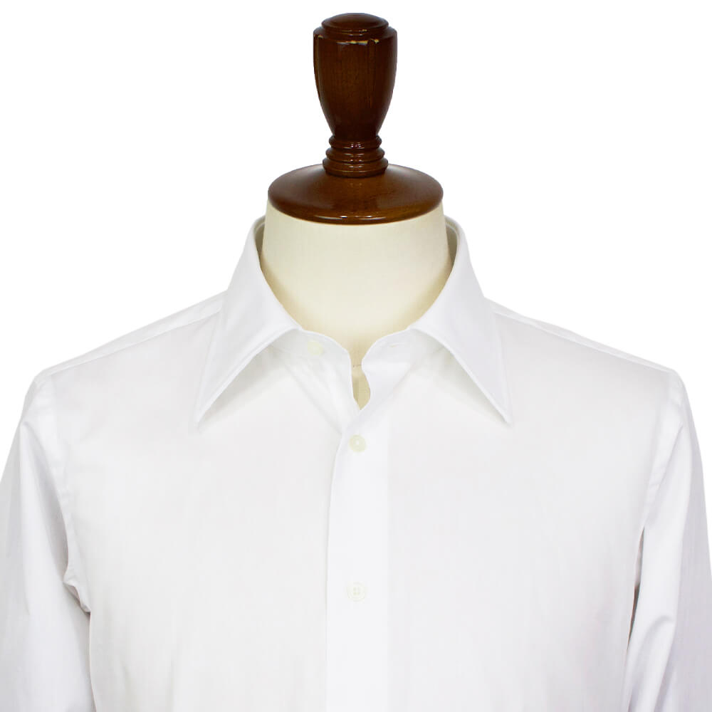 BRUNO（ブルーノ）セミワイドカラー ブロード ドレス シャツ【ホワイト】