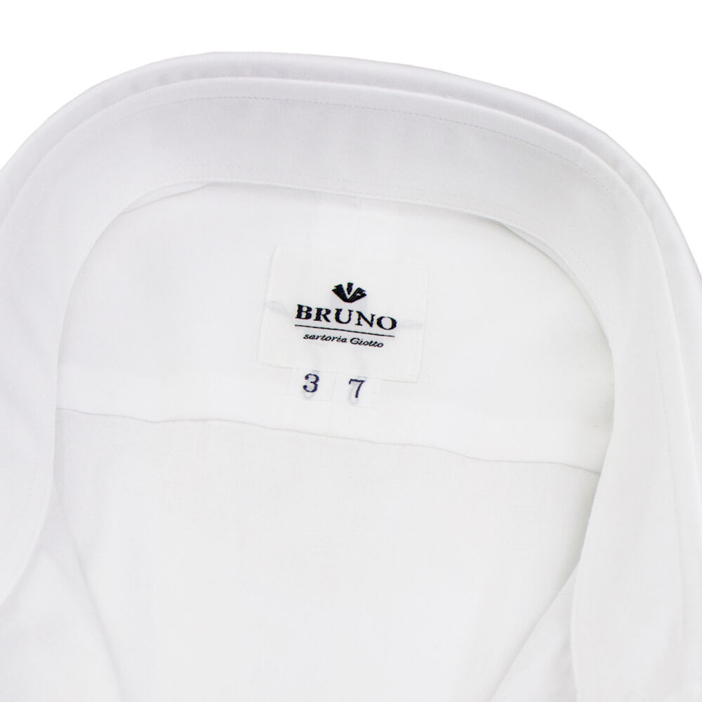 BRUNO（ブルーノ）セミワイドカラー ブロード ドレス シャツ【ホワイト】