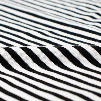 FILIPPO DE LAURENTIIS（フィリッポ デ ローレンティス）ボーダー柄 ハイゲージ コットン ニット Tシャツ【ブラック×ホワイト】国内正規品