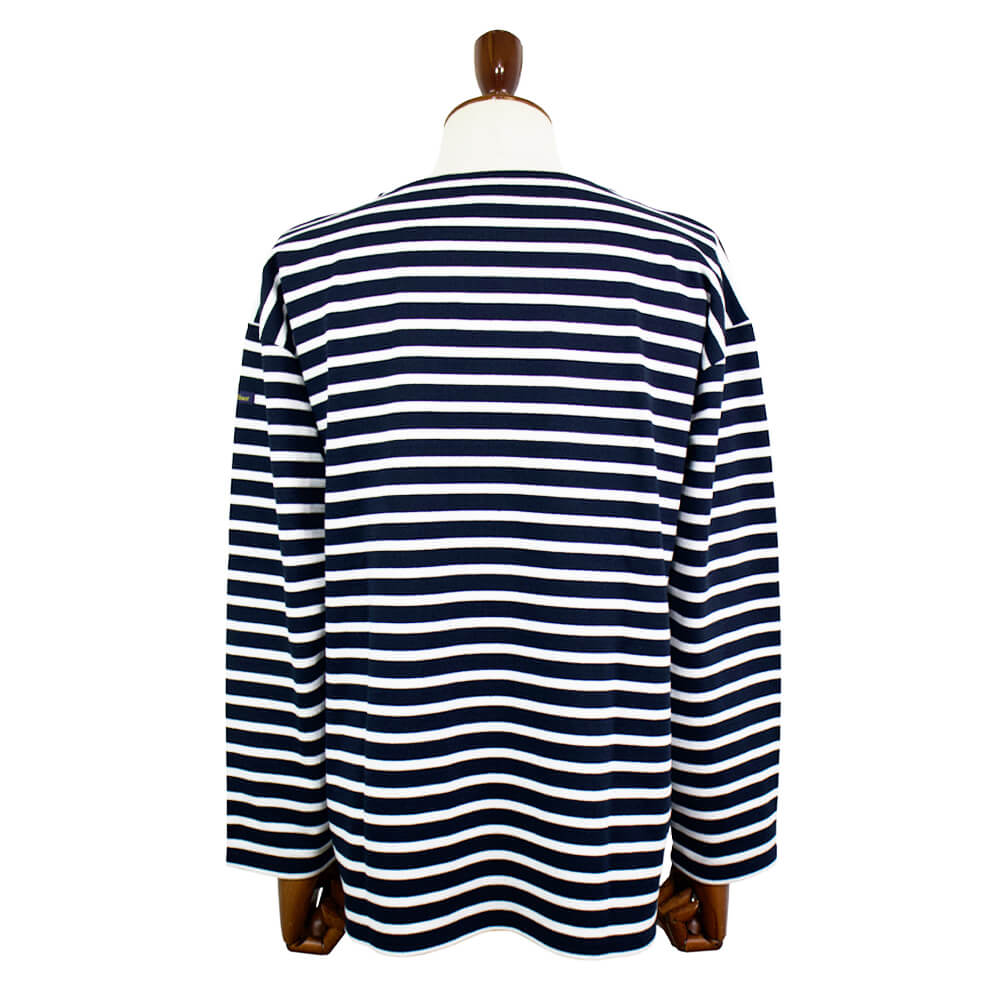 Le minor（ルミノア）14ゲージコットン ボーダー ボートネックカットソー【ネイビー×ホワイト】