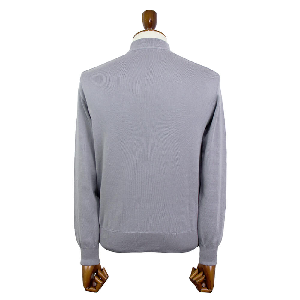Blu Bre（ブルブレ）コットンモックネック ロングスリーブ  ハイゲージ ニット【グレー】国内正規品