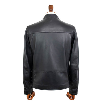 CINQUANTA（チンクワンタ）STAND COLLAR DOUBLE RIDERS スタンドカラー ダブル ライダースジャケット シルバージップ【ブラックBLACK】国内正規品