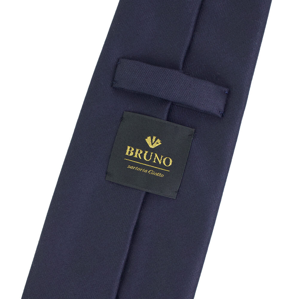BRUNO（ブルーノ）スフォデラートトレピエゲ ウールタイ DORMEUIL ドーメル 生地使用 トレピエゲ 三つ折り ウール ネクタイ【ネイビー】正規販売店
