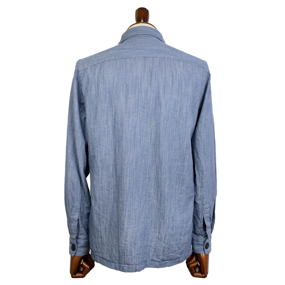 GUY ROVER（ギローバー）コットン リネン シャツ ブルゾン【ブルー】国内正規品