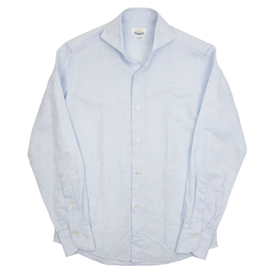 giannetto（ジャンネット）Vinci fit ワイドカラー コットン リネン シャツ【サックス】国内正規品