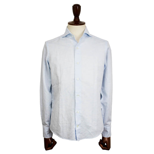 giannetto（ジャンネット）Vinci fit ワイドカラー コットン リネン シャツ【サックス】国内正規品