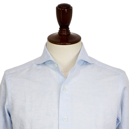 giannetto（ジャンネット）Vinci fit ワイドカラー コットン リネン シャツ【サックス】国内正規品