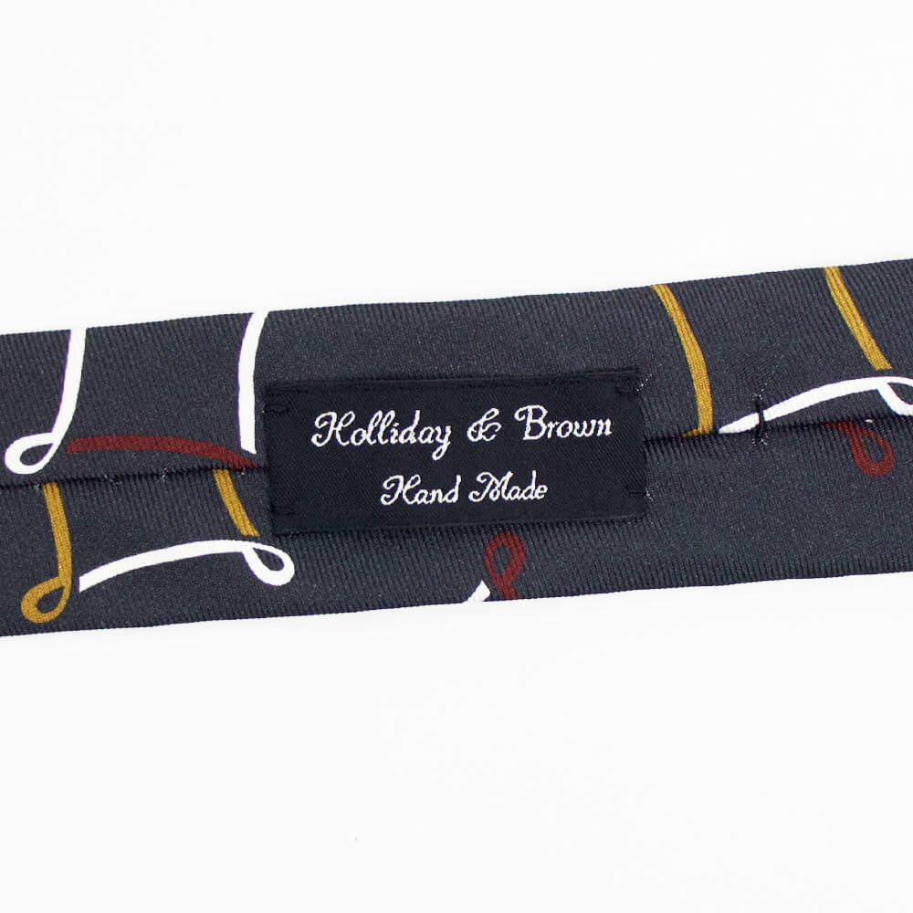HOLLIDAY&BROWN（ホリデーアンドブラウン）ハンドメイド シルク タイ【チャコールグレー】国内正規品