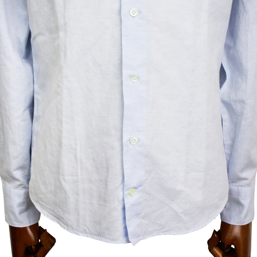 giannetto（ジャンネット）Vinci fit ワイドカラー コットン リネン シャツ【サックス】国内正規品