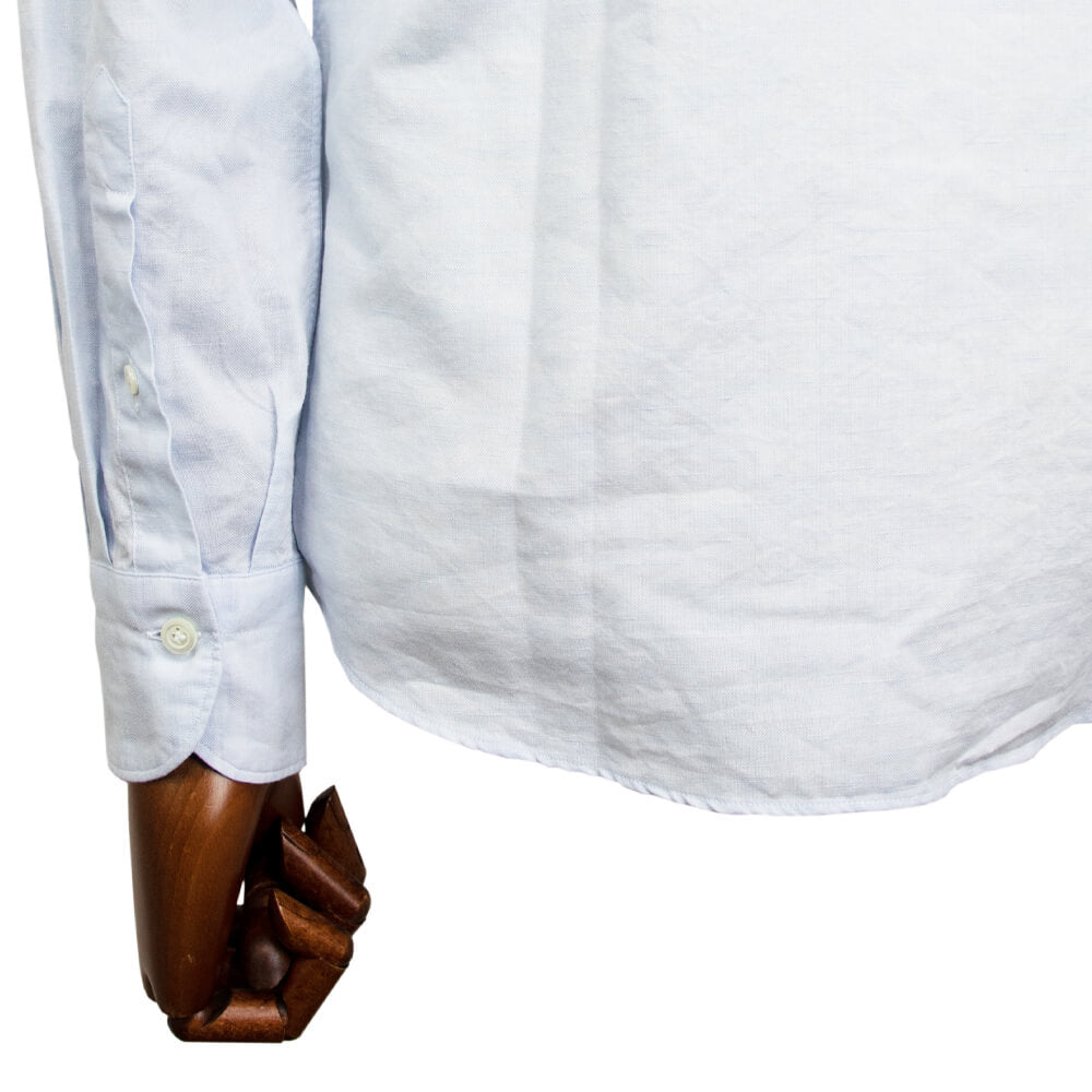 giannetto（ジャンネット）Vinci fit ワイドカラー コットン リネン シャツ【サックス】国内正規品