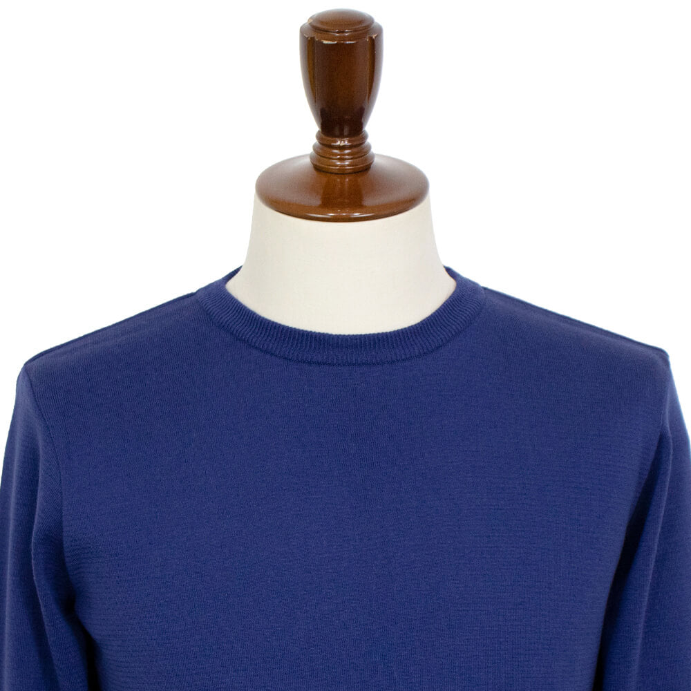 Blu Bre（ブルブレ）コットン クルーネック ロングスリーブ ニットTシャツ【モルジブブルー】国内正規品