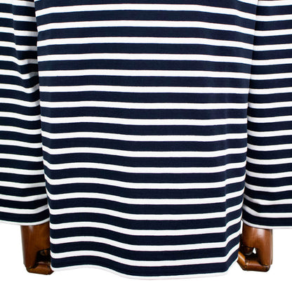 Le minor（ルミノア）14ゲージコットン ボーダー ボートネックカットソー【ネイビー×ホワイト】