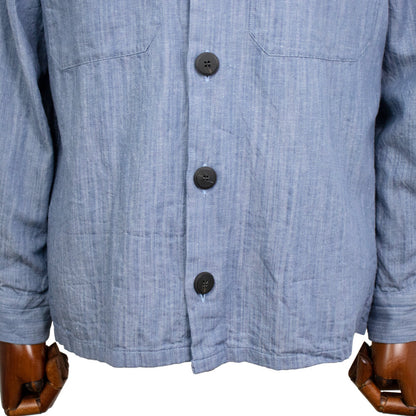 GUY ROVER（ギローバー）コットン リネン シャツ ブルゾン【ブルー】国内正規品
