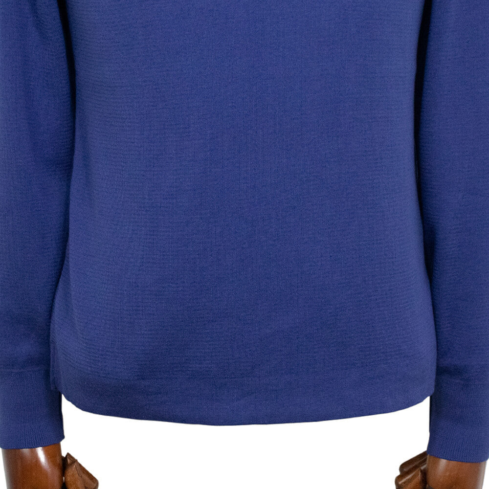 Blu Bre（ブルブレ）コットン クルーネック ロングスリーブ ニットTシャツ【モルジブブルー】国内正規品