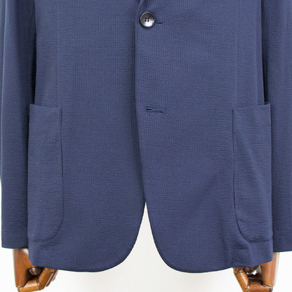 Finjack（フィンジャック）シアサッカー 2つボタン シングル シャツ ジャケット【ネイビー】国内正規品