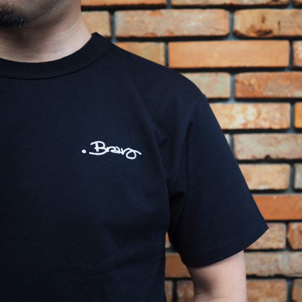dotBravo（ドットブラーボ）ワンポイント ヘビーオンス クルーネック Tシャツ【ブラック】国内正規品