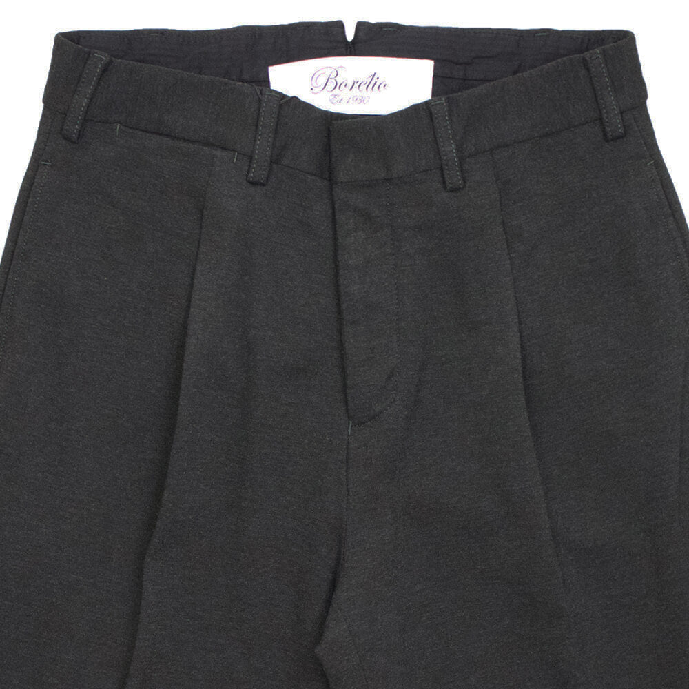BORELIO（ボレリオ）ワンプリーツ テーパード パンツ スラックス【チャコールグレー】国内正規品