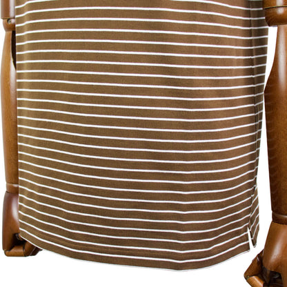 Le minor（ルミノア）20ゲージコットン ボーダー クルーネックカットソー【ブラウン×ホワイト】