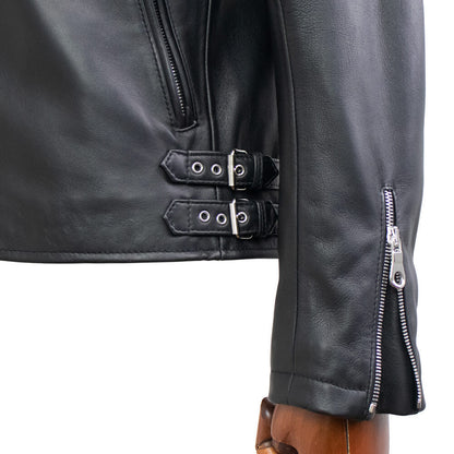 CINQUANTA（チンクワンタ）STAND COLLAR DOUBLE RIDERS スタンドカラー ダブル ライダースジャケット シルバージップ【ブラックBLACK】国内正規品