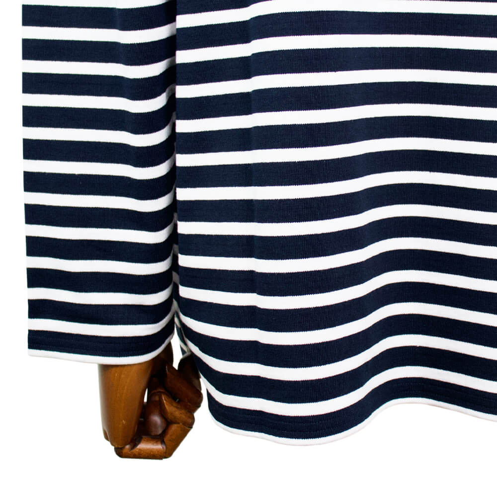 Le minor（ルミノア）14ゲージコットン ボーダー ボートネックカットソー【ネイビー×ホワイト】
