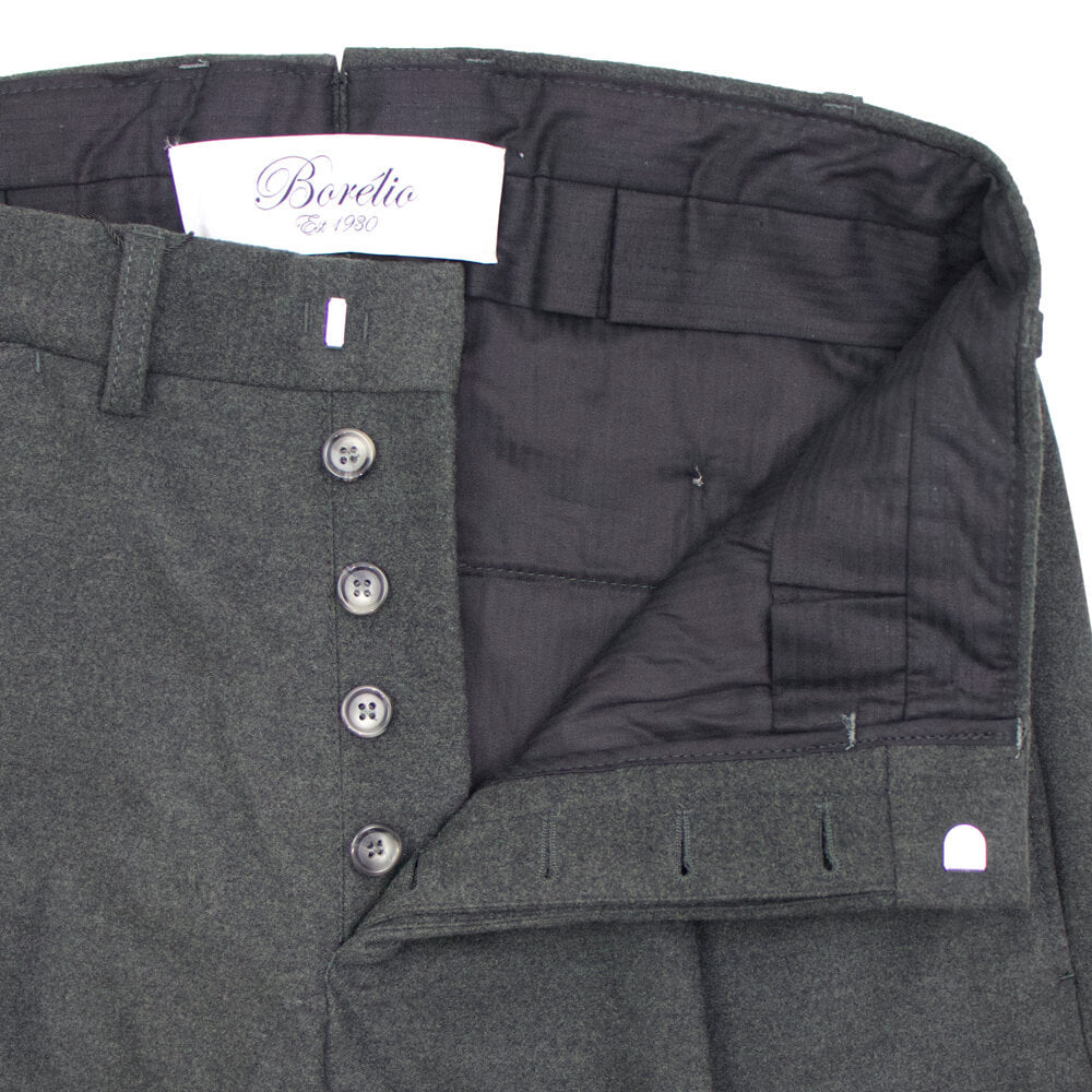 BORELIO（ボレリオ）ワンプリーツ テーパード パンツ スラックス【ミディアムグレー】国内正規品