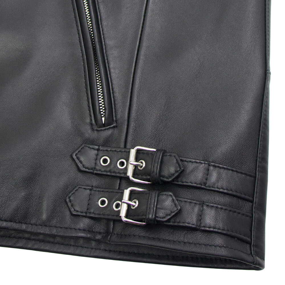 CINQUANTA（チンクワンタ）STAND COLLAR DOUBLE RIDERS スタンドカラー ダブル ライダースジャケット シルバージップ【ブラックBLACK】国内正規品