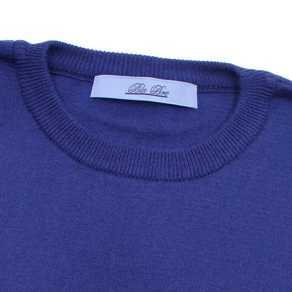 Blu Bre（ブルブレ）コットン クルーネック ロングスリーブ ニットTシャツ【モルジブブルー】国内正規品