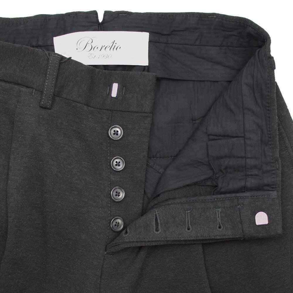 BORELIO（ボレリオ）ワンプリーツ テーパード パンツ スラックス【チャコールグレー】国内正規品