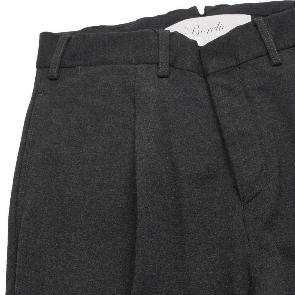 BORELIO（ボレリオ）ワンプリーツ テーパード パンツ スラックス【チャコールグレー】国内正規品