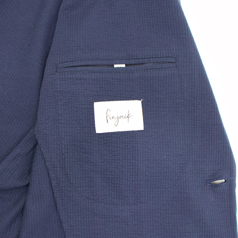 Finjack（フィンジャック）シアサッカー 2つボタン シングル シャツ ジャケット【ネイビー】国内正規品
