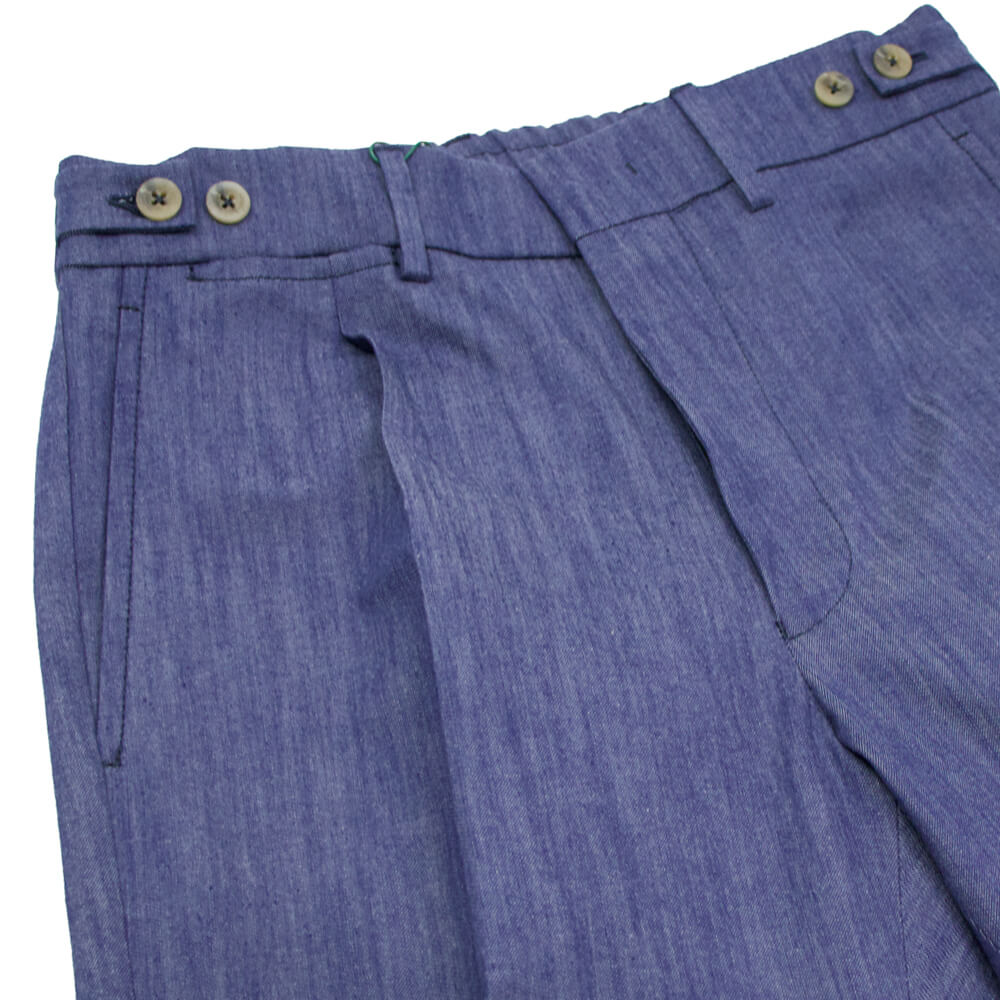 BERWICH（ベルウィッチ）BERTO / ベルト 1プリーツ ストレッチ パンツ TS1535X【ブルー】国内正規品