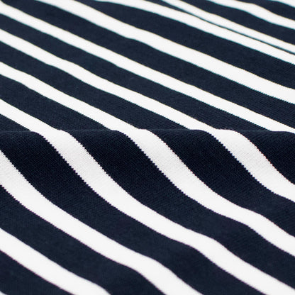 Le minor（ルミノア）14ゲージコットン ボーダー ボートネックカットソー【ネイビー×ホワイト】