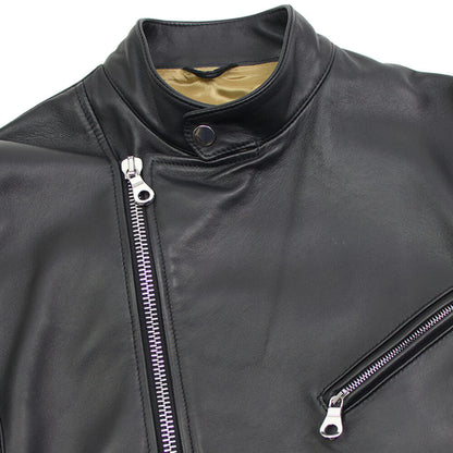 CINQUANTA（チンクワンタ）STAND COLLAR DOUBLE RIDERS スタンドカラー ダブル ライダースジャケット シルバージップ【ブラックBLACK】国内正規品