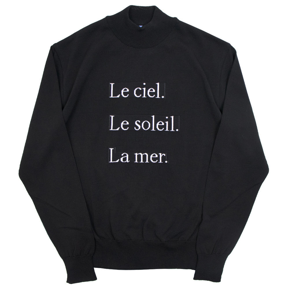 Blu Bre（ブルブレ）22S/S レタードリブニット ロングスリーブ【ブラック】