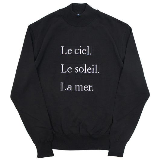 Blu Bre（ブルブレ）22S/S レタードリブニット ロングスリーブ【ブラック】