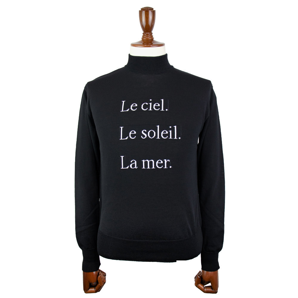 Blu Bre（ブルブレ）22S/S レタードリブニット ロングスリーブ【ブラック】