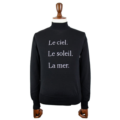 Blu Bre（ブルブレ）22S/S レタードリブニット ロングスリーブ【ブラック】