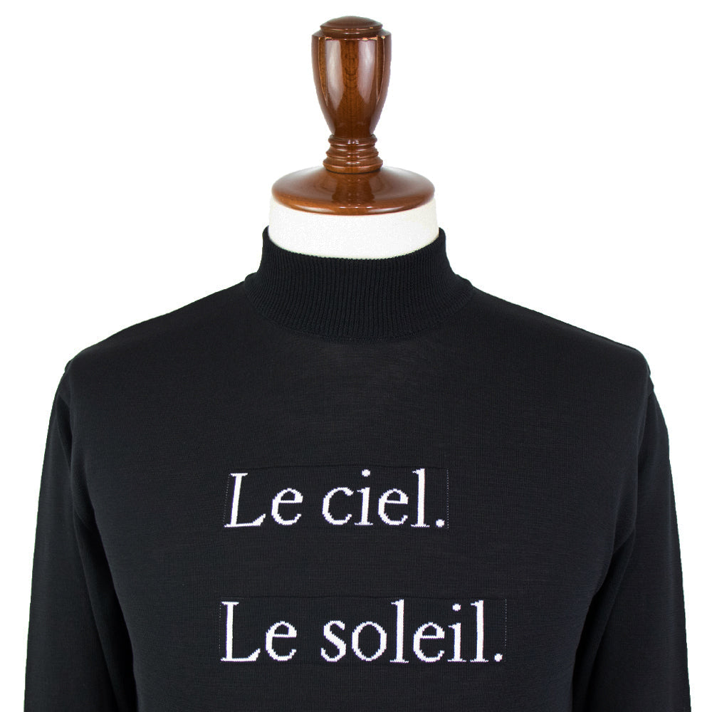 Blu Bre（ブルブレ）22S/S レタードリブニット ロングスリーブ【ブラック】