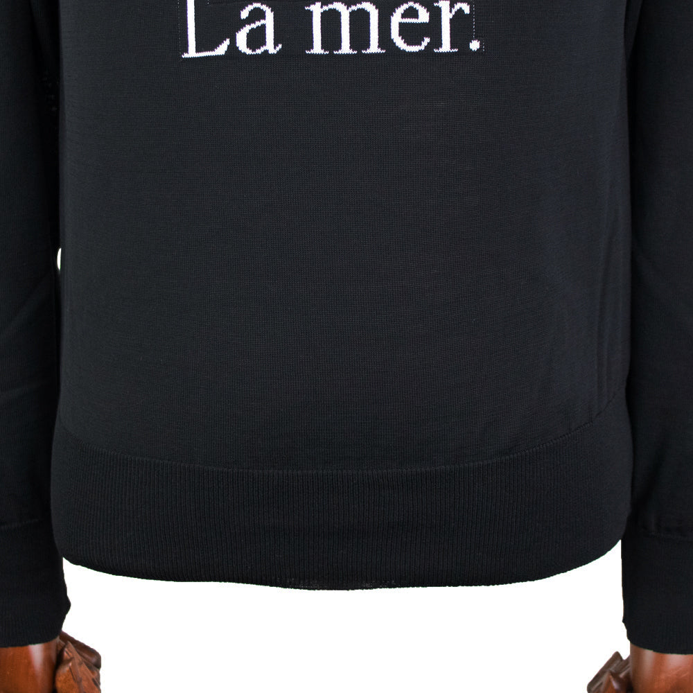 Blu Bre（ブルブレ）22S/S レタードリブニット ロングスリーブ【ブラック】