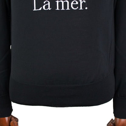 Blu Bre（ブルブレ）22S/S レタードリブニット ロングスリーブ【ブラック】