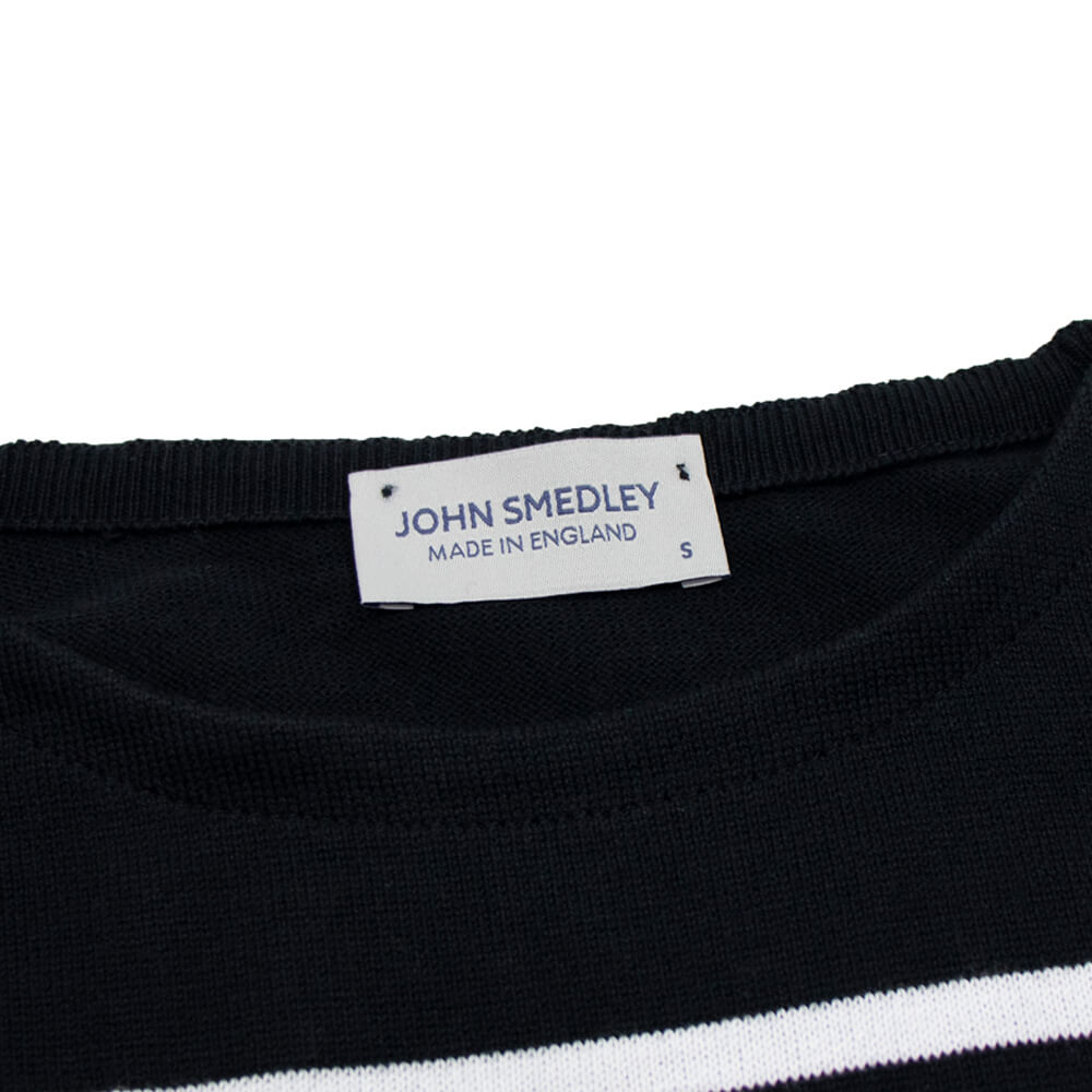 JOHN SMEDLEY（ジョンスメドレー）CHELTON バスクボーダーシャツ 24G【ブラック×ホワイト】