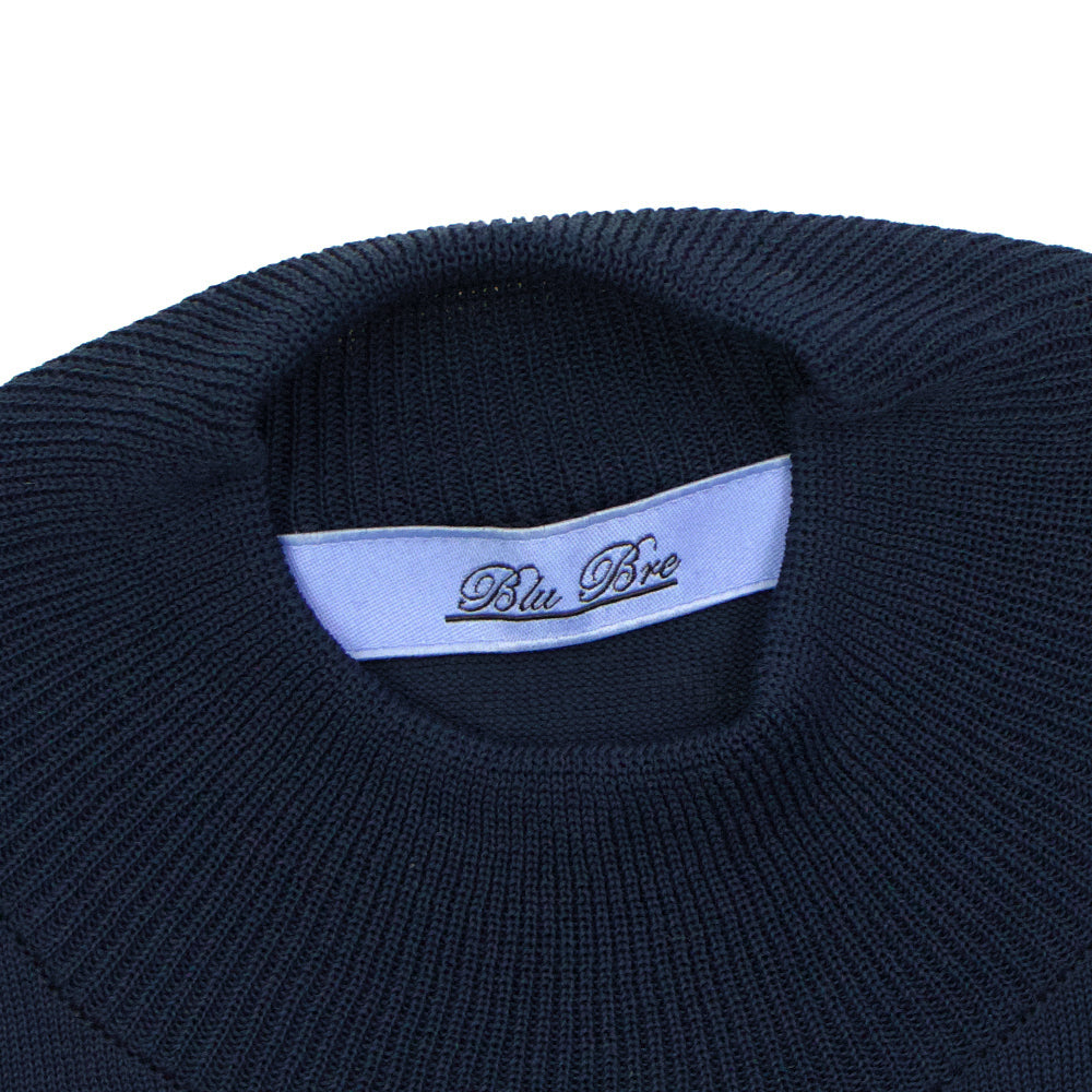 Blu Bre（ブルブレ）レタード コットン リブニット ロングスリーブ カットソー【ネイビー】国内正規品