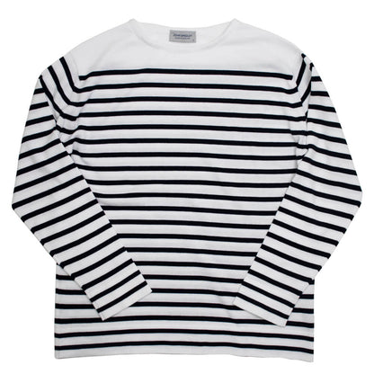 JOHN SMEDLEY（ジョンスメドレー）CHELTON バスクボーダーシャツ 24G【ホワイト×ネイビー】