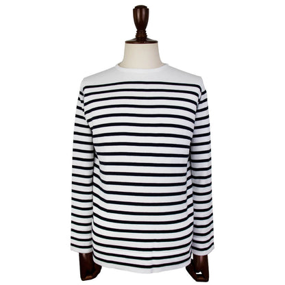 JOHN SMEDLEY（ジョンスメドレー）CHELTON バスクボーダーシャツ 24G【ホワイト×ネイビー】