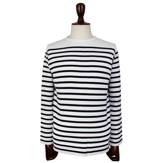 JOHN SMEDLEY（ジョンスメドレー）CHELTON バスクボーダーシャツ 24G【ホワイト×ネイビー】