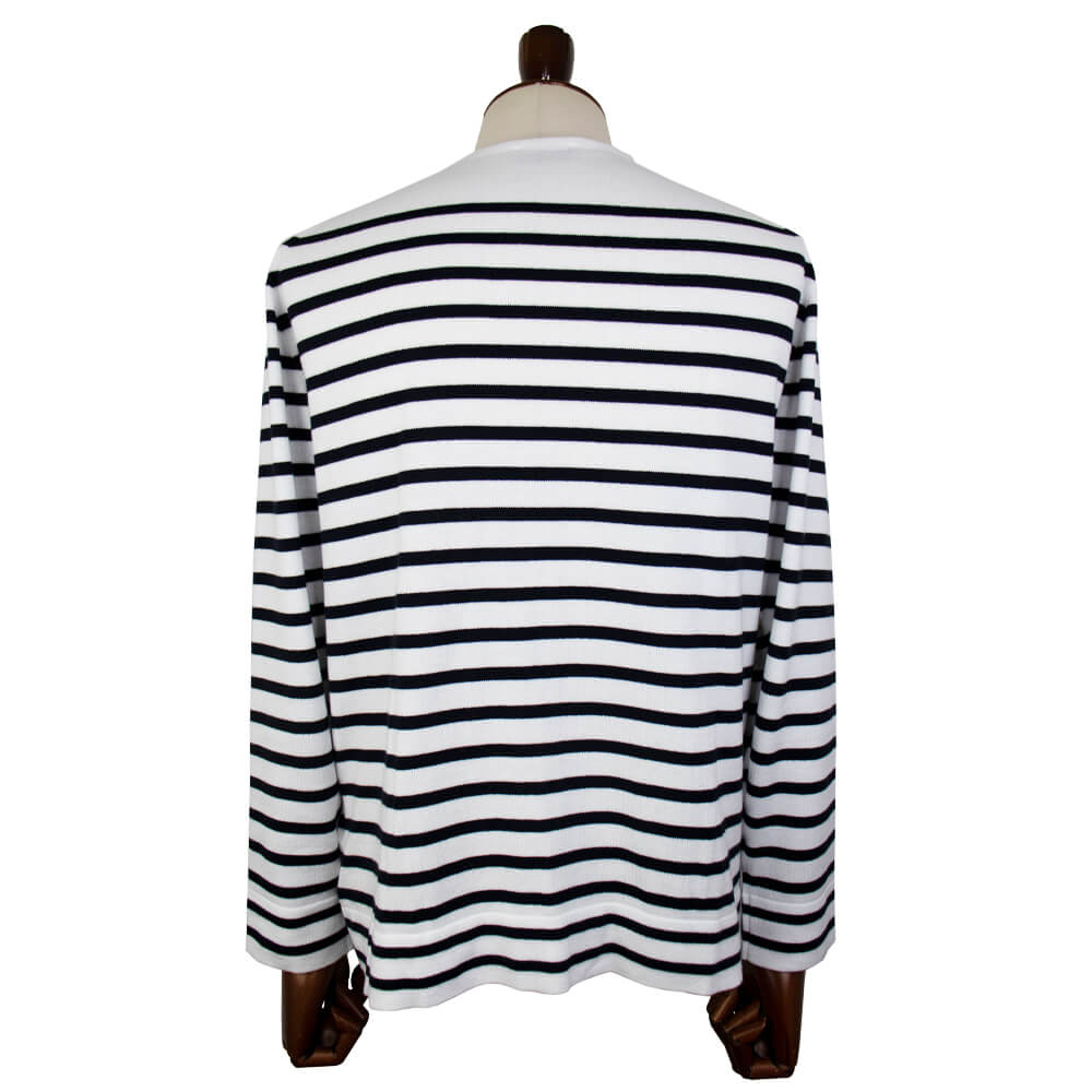 JOHN SMEDLEY（ジョンスメドレー）CHELTON バスクボーダーシャツ 24G【ホワイト×ネイビー】