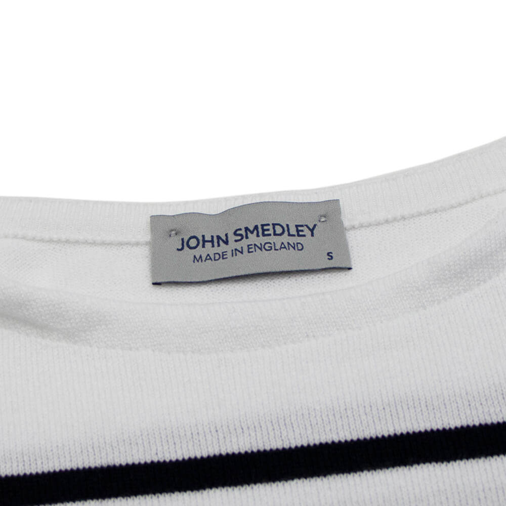JOHN SMEDLEY（ジョンスメドレー）CHELTON バスクボーダーシャツ 24G【ホワイト×ネイビー】