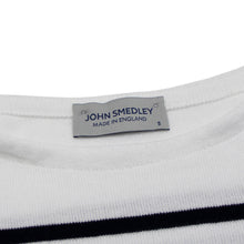 画像をギャラリービューアに読み込む, JOHN SMEDLEY（ジョンスメドレー）CHELTON バスクボーダーシャツ 24G【ホワイト×ネイビー】
