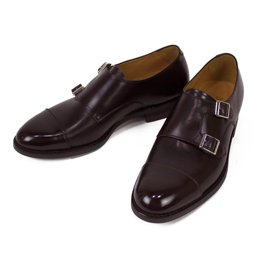 BRUNO（ブルーノ）ダブルモンク ストラップ シューズ 革靴【ダークブラウンbrown】正規販売店