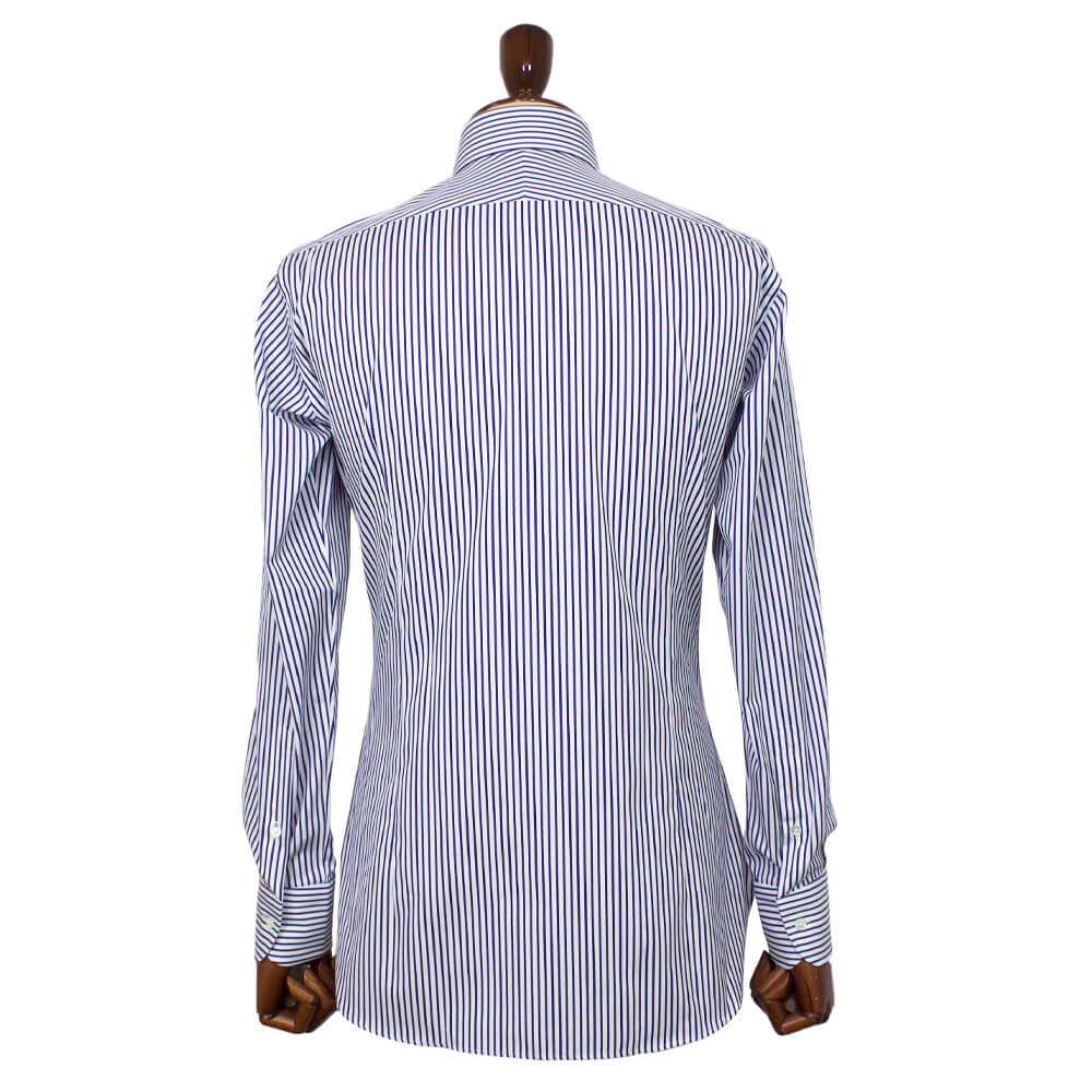 BRUNO（ブルーノ）ストライプ柄 セミワイドカラー ブロード シャツ【ネイビー×ホワイト】正規販売店